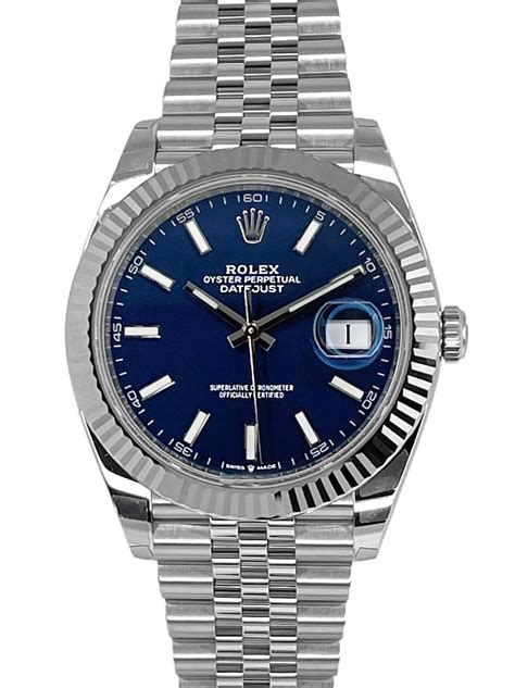 rolex datejust 41 blue index dial|rolex datejust 41mm for sale.